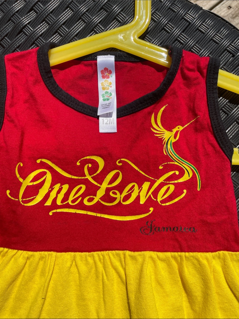 🇯🇲❤️💛💚 One Love Rasta Baby Girl DressRed Yellow Green Reggae Dress Size 12M - Picture 2 of 10